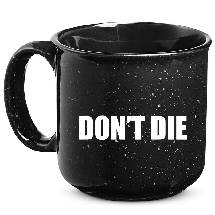 Bryan Johnson Wearing DonT Die 15oz Campfire Ceramic Mug
