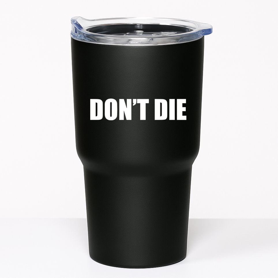 Bryan Johnson Wearing DonT Die Tumbler