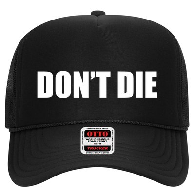 Bryan Johnson Wearing DonT Die Trucker Hat