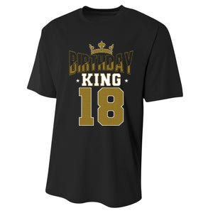 Birthday King 18 Bday Party Celebration 18th Royal Theme Performance Sprint T-Shirt