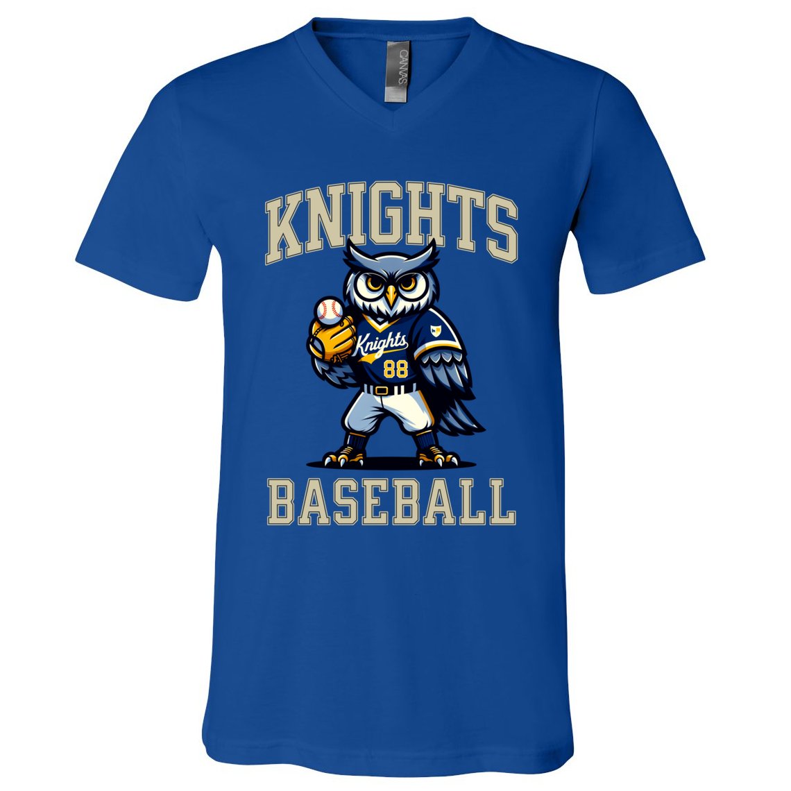 Blaine Knights 35+ Baseball Screech Owl #88 V-Neck T-Shirt