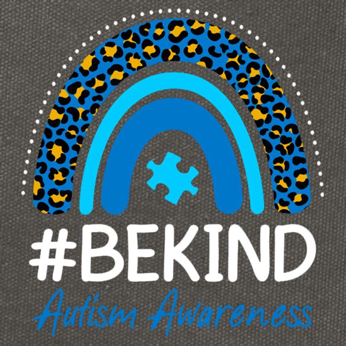 Be Kind Autism Awareness Puzzle Rainbow Cotton Canvas Backpack