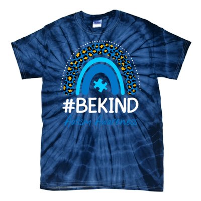 Be Kind Autism Awareness Puzzle Rainbow Tie-Dye T-Shirt