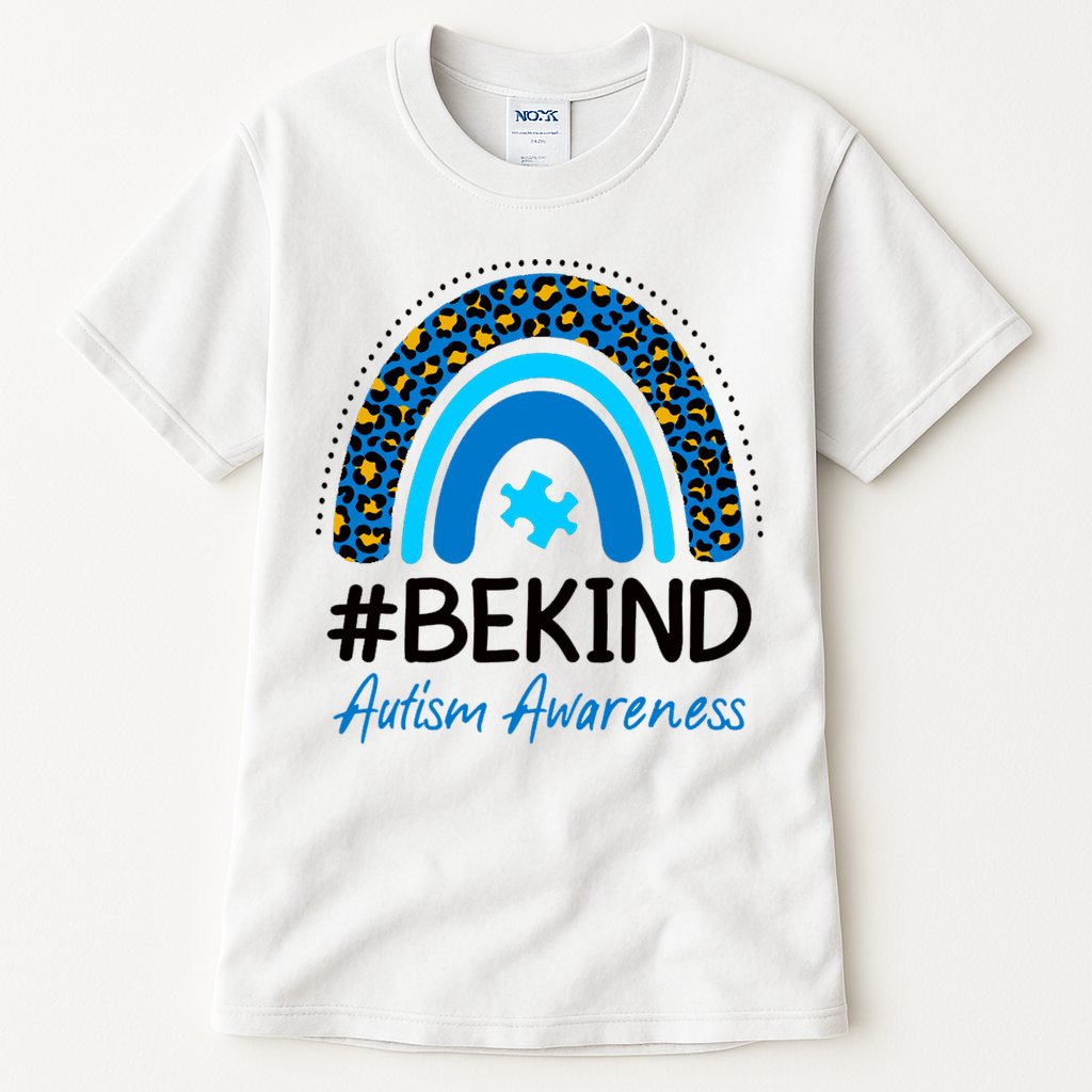 Be Kind Autism Awareness Puzzle Rainbow Tall T-Shirt
