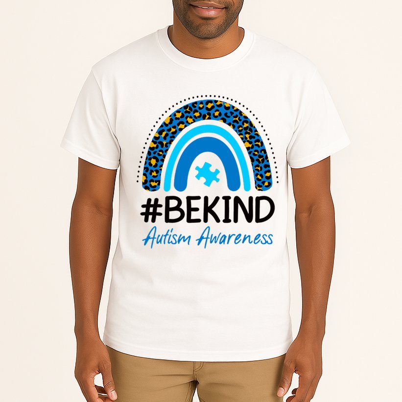 Be Kind Autism Awareness Puzzle Rainbow Tall T-Shirt