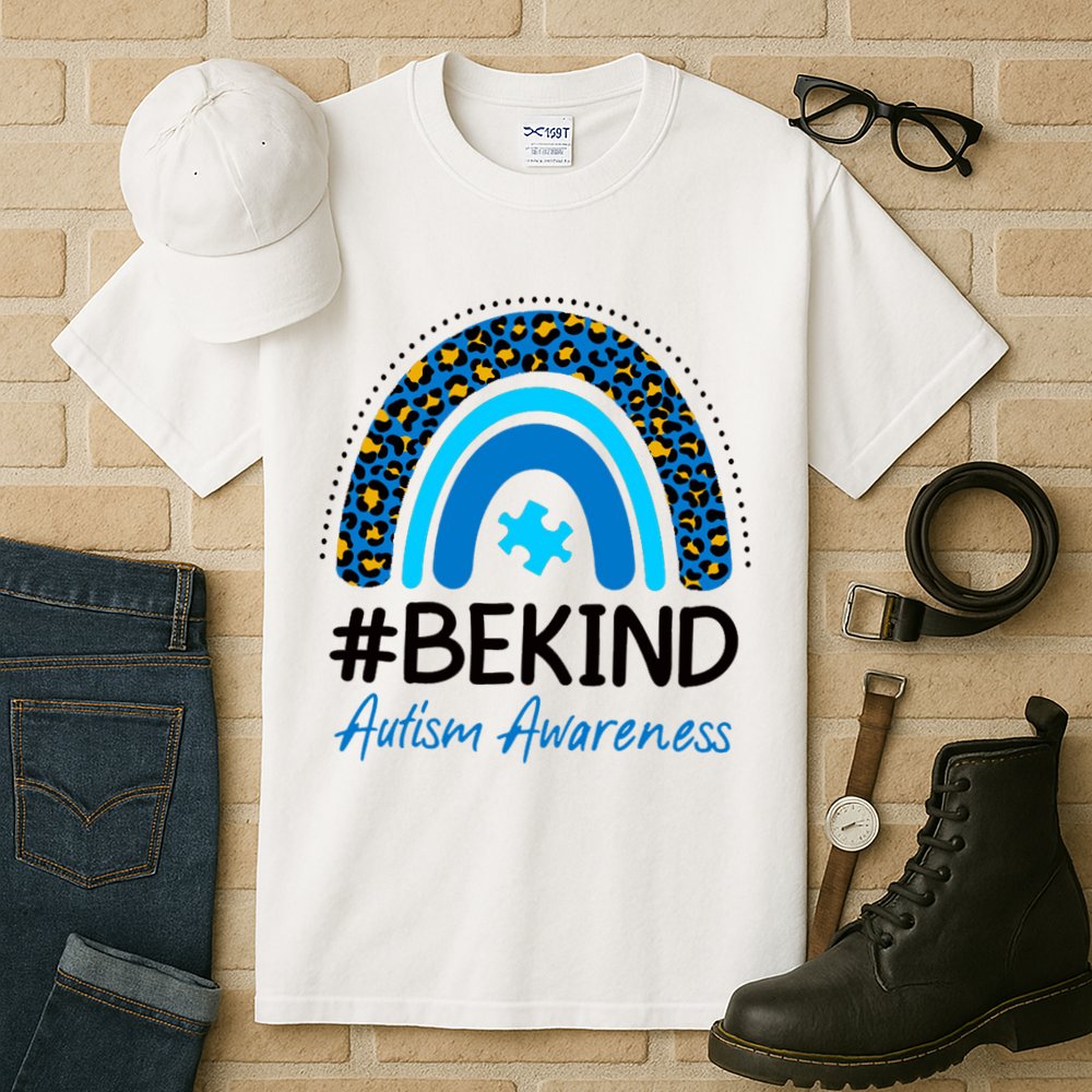 Be Kind Autism Awareness Puzzle Rainbow Tall T-Shirt