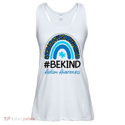 Be Kind Autism Awareness Puzzle Rainbow Ladies Essential Flowy Tank