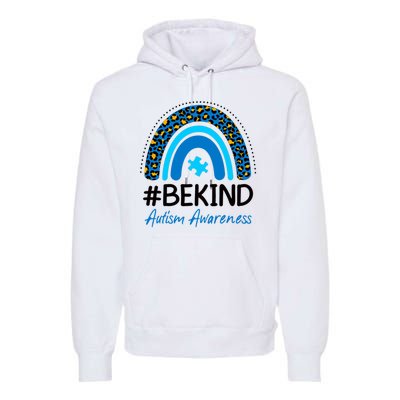 Be Kind Autism Awareness Puzzle Rainbow Premium Hoodie