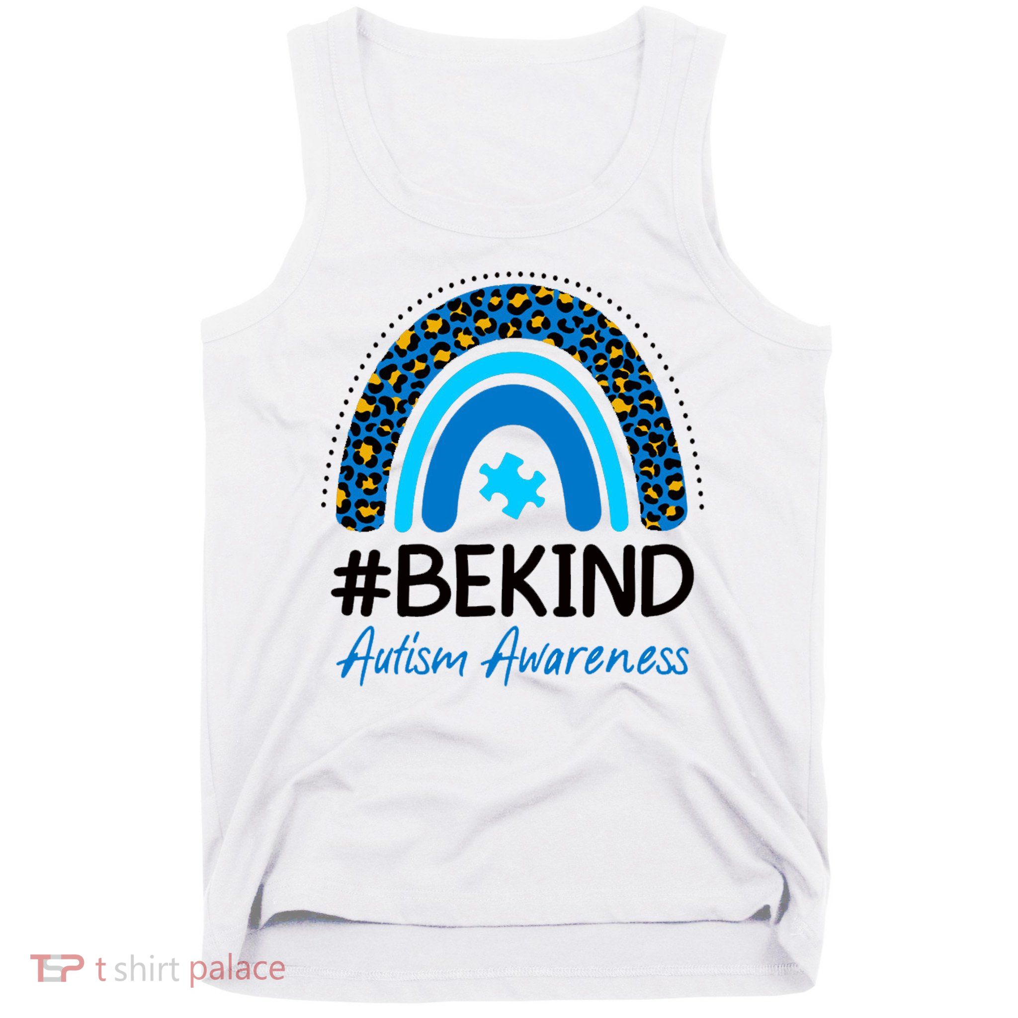 Be Kind Autism Awareness Puzzle Rainbow Tank Top