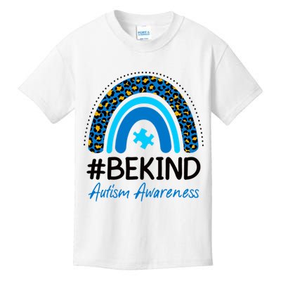 Be Kind Autism Awareness Puzzle Rainbow Kids T-Shirt