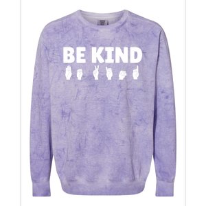 Be Kind Asl Sign Language Fingerspelling Hand Gestures Funny Gift Colorblast Crewneck Sweatshirt