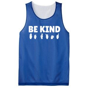 Be Kind Asl Sign Language Fingerspelling Hand Gestures Funny Gift Mesh Reversible Basketball Jersey Tank