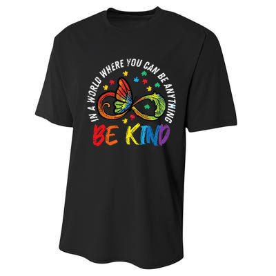 Be Kind Autism Infinity Butterfly Awareness Performance Sprint T-Shirt