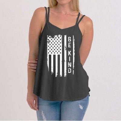 Be Kind American Flag Anti Bullying Unity Day Orange Women's Strappy Tank