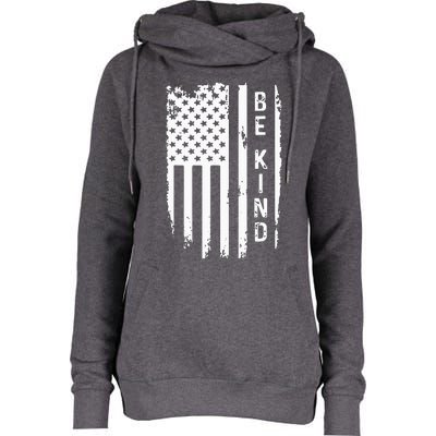 Be Kind American Flag Anti Bullying Unity Day Orange Womens Funnel Neck Pullover Hood