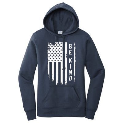 Be Kind American Flag Anti Bullying Unity Day Orange Women's Pullover Hoodie