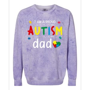 Be Kind Autism Awareness Gift Proud Autism Dad #Autismawareness Gift Colorblast Crewneck Sweatshirt