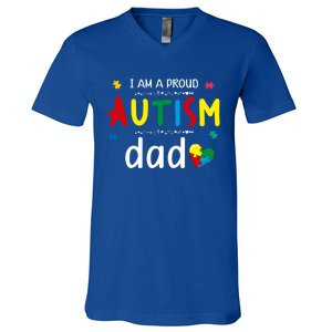 Be Kind Autism Awareness Gift Proud Autism Dad #Autismawareness Gift V-Neck T-Shirt