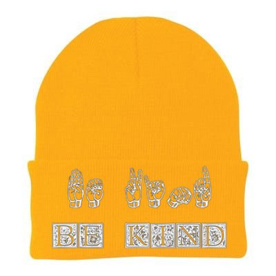 Be Kind American Sign Language Asl Funny Gift Knit Cap Winter Beanie