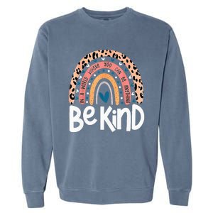 Be Kind Anti Bullying Orange Unity Day Leopard Raibow Garment-Dyed Sweatshirt