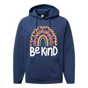 Be Kind Anti Bullying Orange Unity Day Leopard Raibow Performance Fleece Hoodie