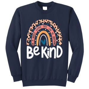 Be Kind Anti Bullying Orange Unity Day Leopard Raibow Sweatshirt