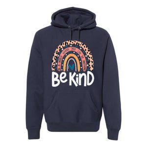 Be Kind Anti Bullying Orange Unity Day Leopard Raibow Premium Hoodie