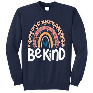 Be Kind Anti Bullying Orange Unity Day Leopard Raibow Tall Sweatshirt