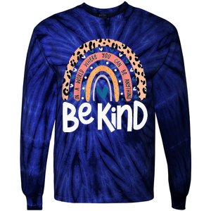 Be Kind Anti Bullying Orange Unity Day Leopard Raibow Tie-Dye Long Sleeve Shirt