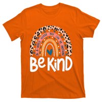 Be Kind Anti Bullying Orange Unity Day Leopard Raibow T-Shirt