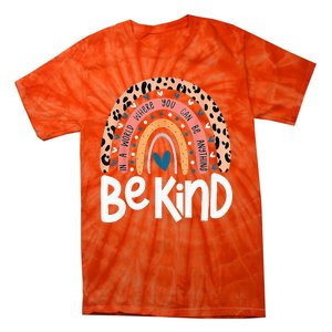 Be Kind Anti Bullying Orange Unity Day Leopard Raibow Tie-Dye T-Shirt