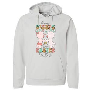 Bunny Kisses And Easter Wishes Performance Fleece Hoodie