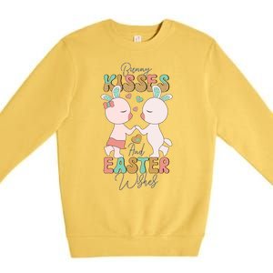 Bunny Kisses And Easter Wishes Premium Crewneck Sweatshirt