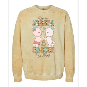 Bunny Kisses And Easter Wishes Colorblast Crewneck Sweatshirt