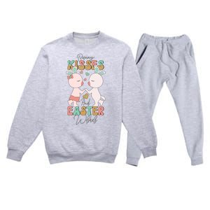 Bunny Kisses And Easter Wishes Premium Crewneck Sweatsuit Set