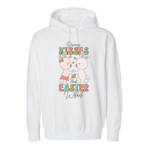 Bunny Kisses And Easter Wishes Garment-Dyed Fleece Hoodie