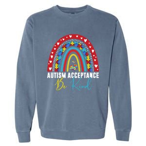 Be Kind Acceptance Rainbow Autism Awareness Month Funny Gift Garment-Dyed Sweatshirt