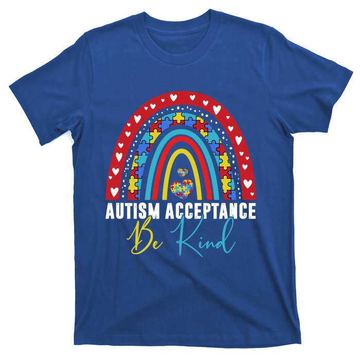 Be Kind Acceptance Rainbow Autism Awareness Month Funny Gift T-Shirt