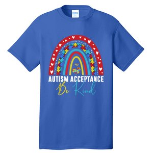 Be Kind Acceptance Rainbow Autism Awareness Month Funny Gift Tall T-Shirt