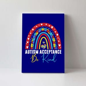 Be Kind Acceptance Rainbow Autism Awareness Month Funny Gift Canvas