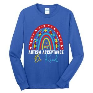 Be Kind Acceptance Rainbow Autism Awareness Month Funny Gift Tall Long Sleeve T-Shirt