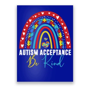 Be Kind Acceptance Rainbow Autism Awareness Month Funny Gift Poster