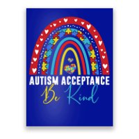 Be Kind Acceptance Rainbow Autism Awareness Month Funny Gift Poster