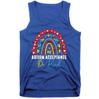 Be Kind Acceptance Rainbow Autism Awareness Month Funny Gift Tank Top