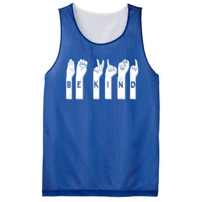 Be Kind American Sign Language Gift Mesh Reversible Basketball Jersey Tank