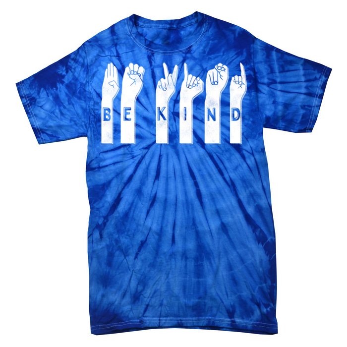 Be Kind American Sign Language Gift Tie-Dye T-Shirt