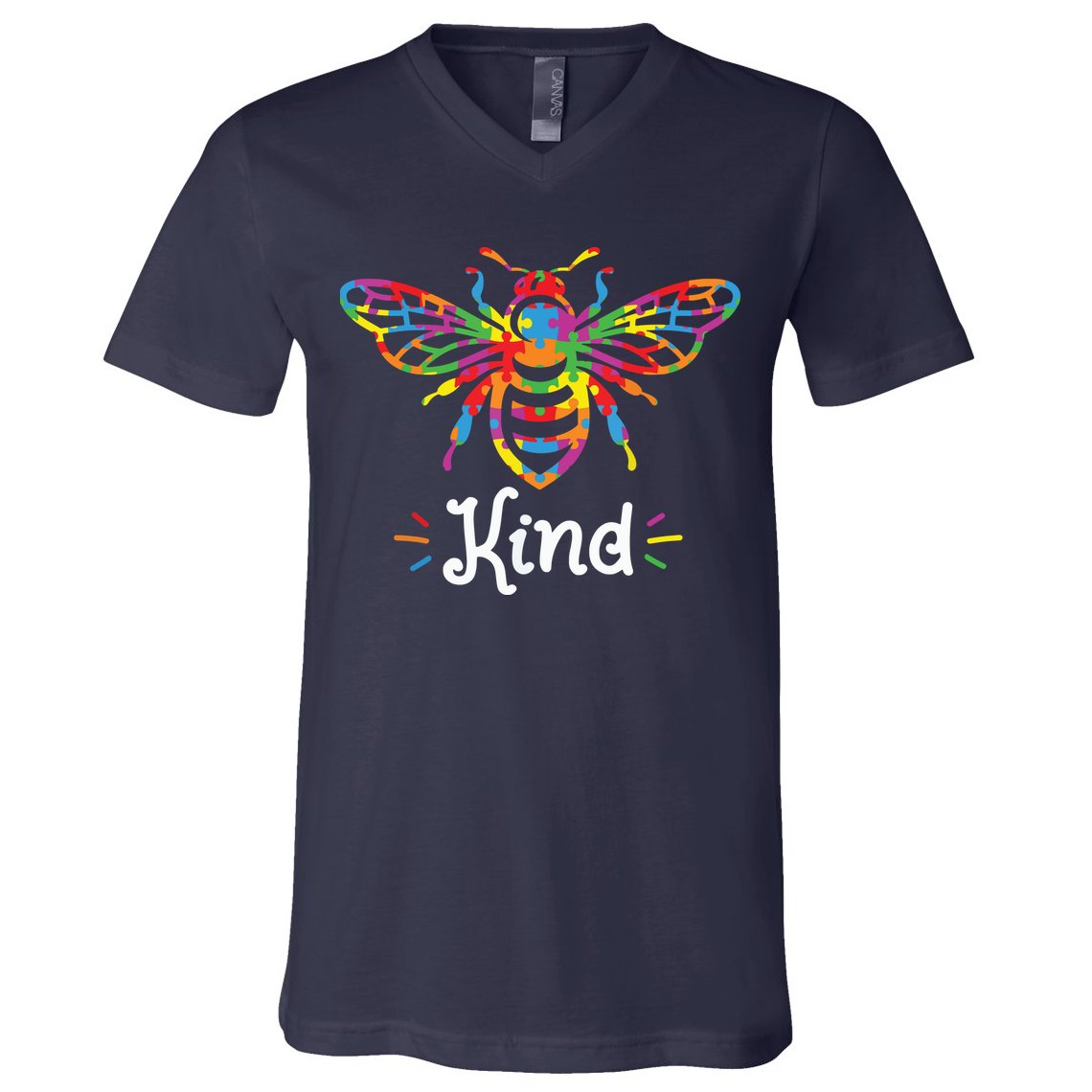 Be Kind Autism Awareness Autism Bee Kind V-Neck T-Shirt