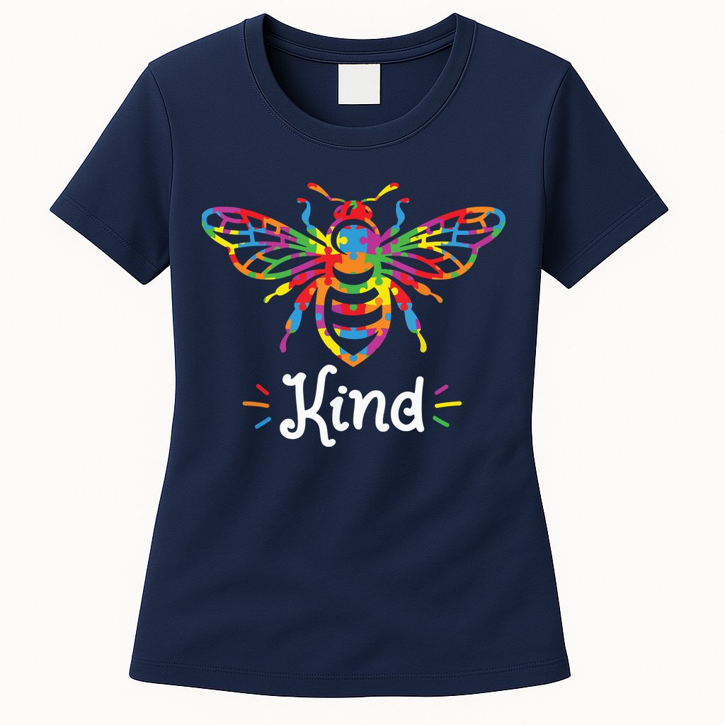 Be Kind Autism Awareness Autism Bee Kind Womens T-Shirt