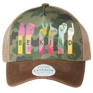 Be Kind Asl Alphabet American Sign Language Gift Legacy Tie Dye Trucker Hat