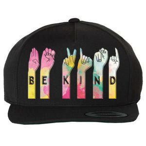 Be Kind Asl Alphabet American Sign Language Gift Wool Snapback Cap